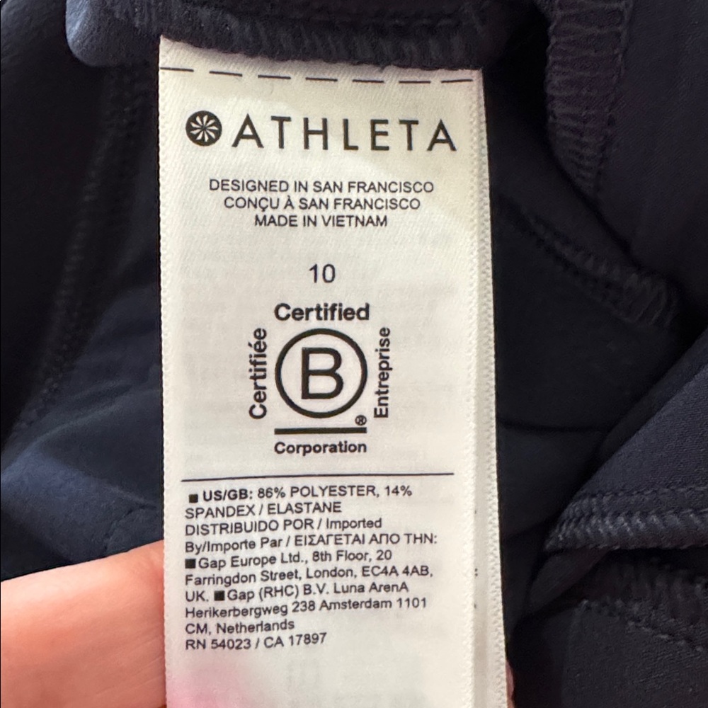 NWOT Athleta Endless High Rise Navy Pull On Straight Ankle Pant Size 10 - Picture 12 of 14